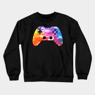 Abstract Splatter Paint - Gaming Gamer Abstract - Gamepad Controller - Video Game Lover - Graphic Background Crewneck Sweatshirt